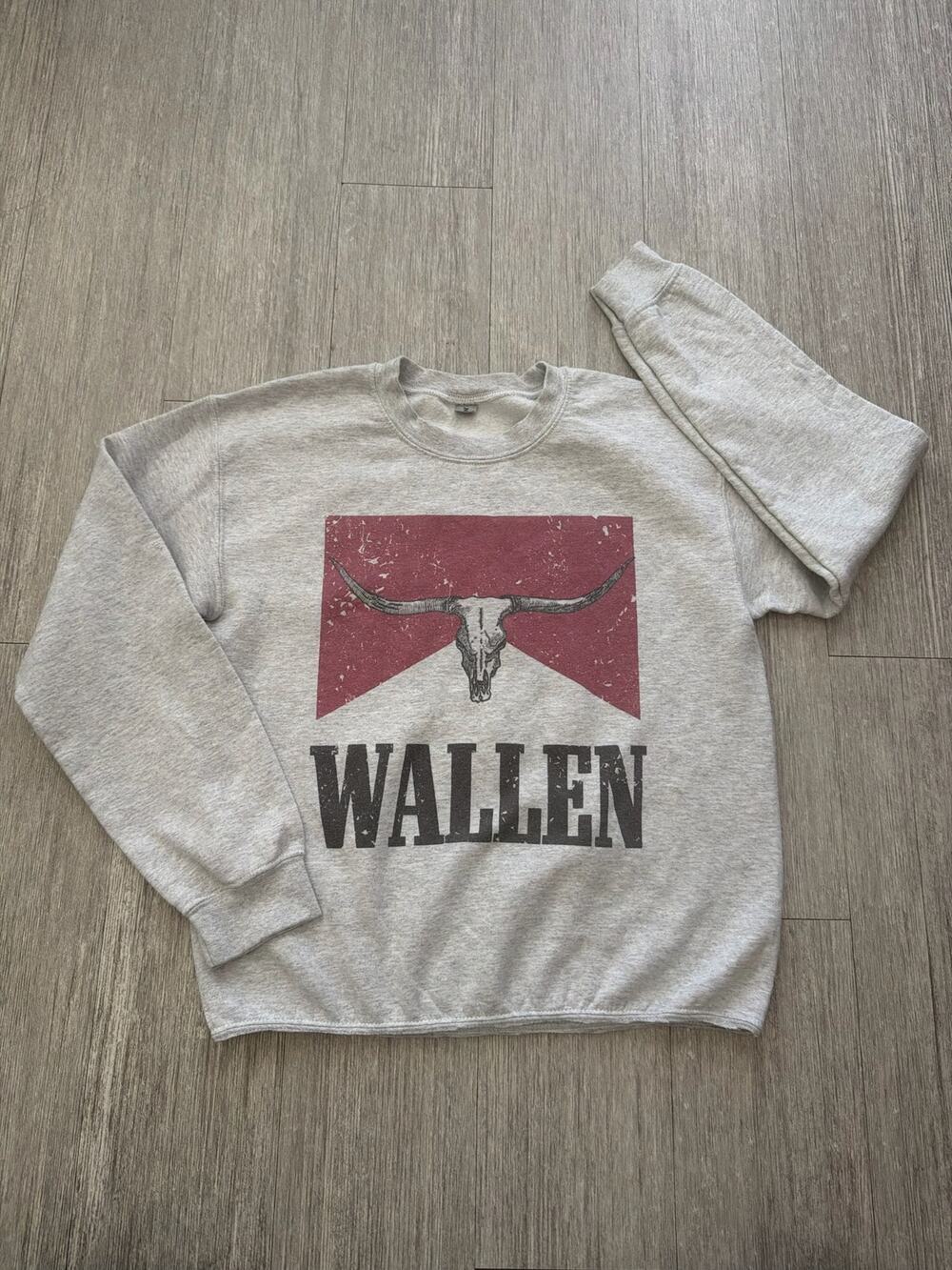 Wallen Marlboro Style Steer Skull Crewneck